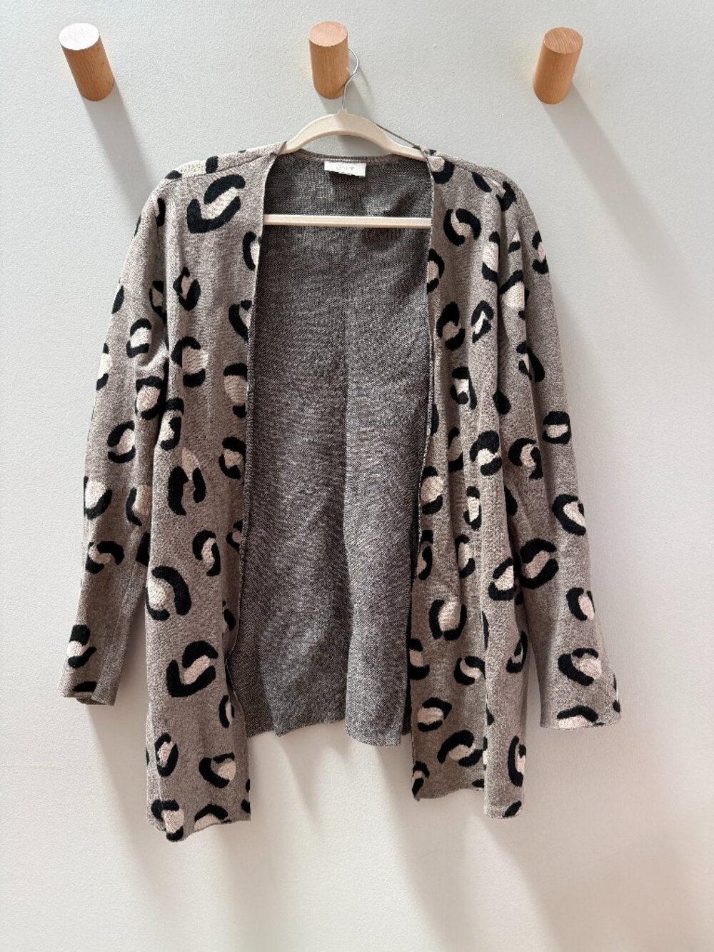 LOFT Women's Leopard Print Long Cardigan - Size Large